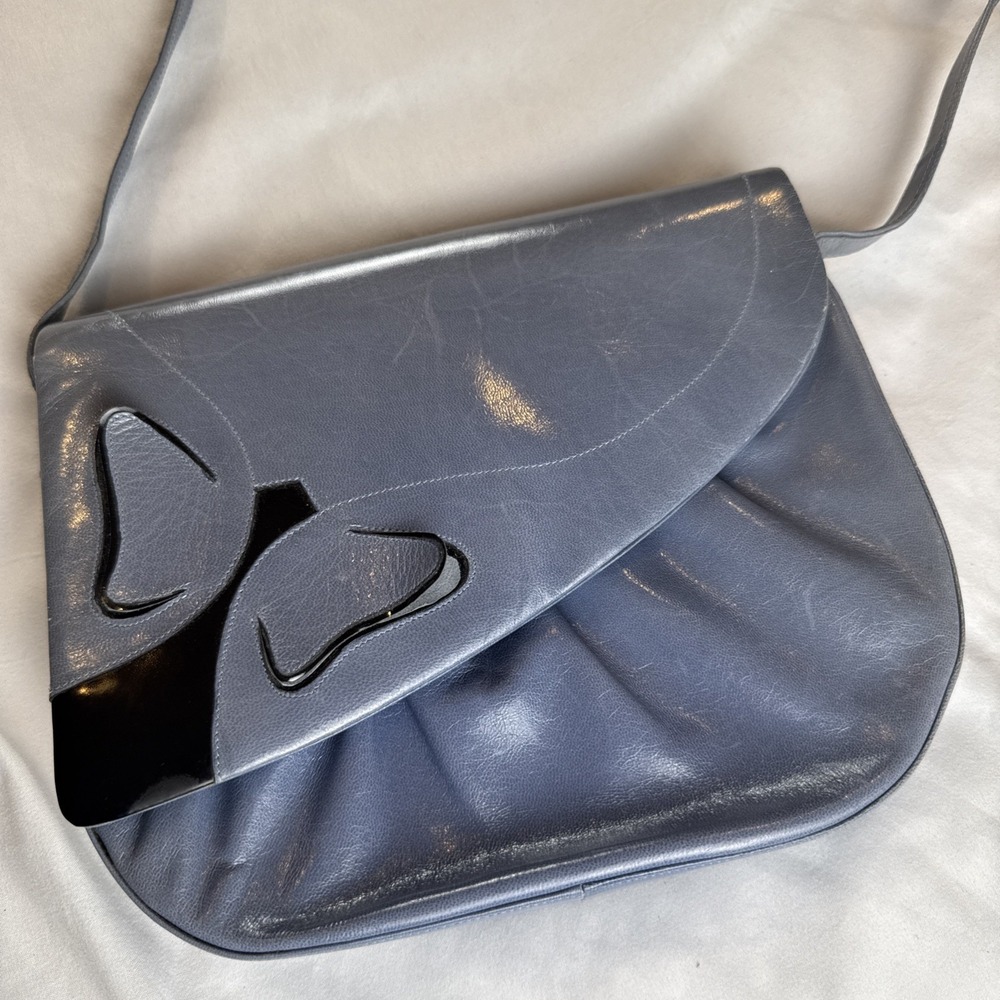 VTG Bruno Magli Italian Leather Butterfly Art Deco  Purse Handbag Crossbody Bag